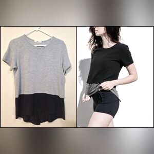 🇨🇦 Tonic Active medium shortsleeve grey and black bamboo cotton active top